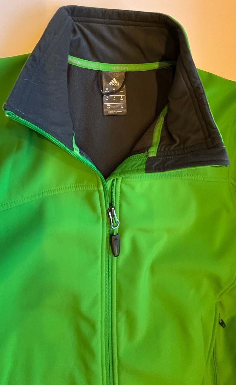 Adidas Green Full-Zip Softshell Performance Jacket Size Small - Picture 4 of 6